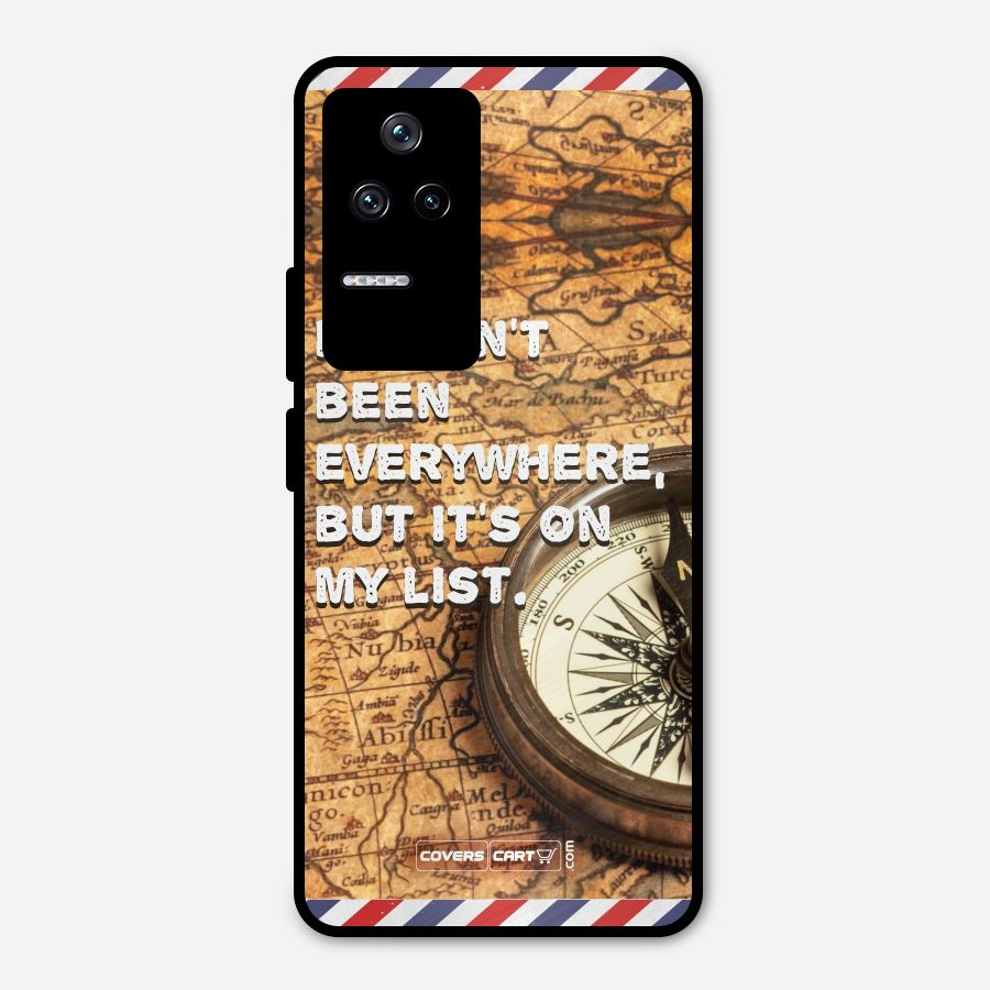 Travel Map Metal Back Case for Poco F4 5G