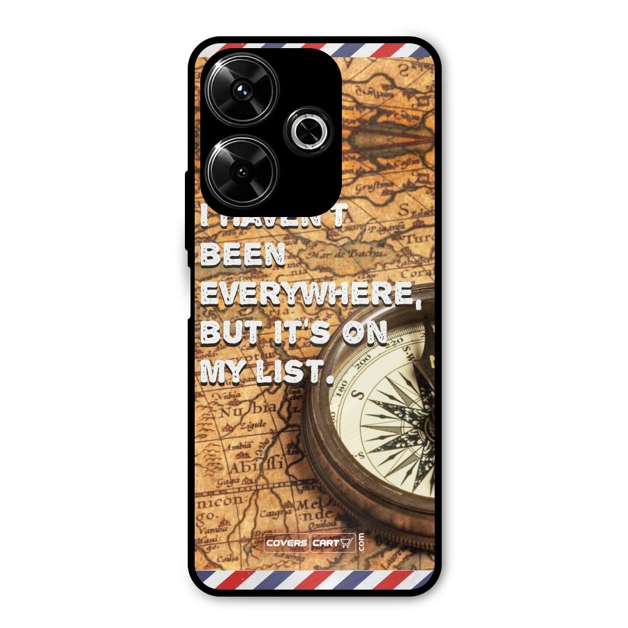 Travel Map Metal Back Case for Poco M6 Plus