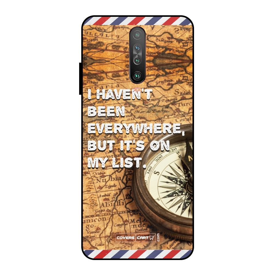 Travel Map Metal Back Case for Poco X2