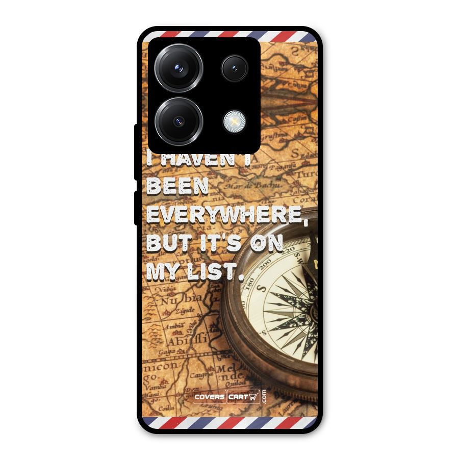 Travel Map Metal Back Case for Poco X6