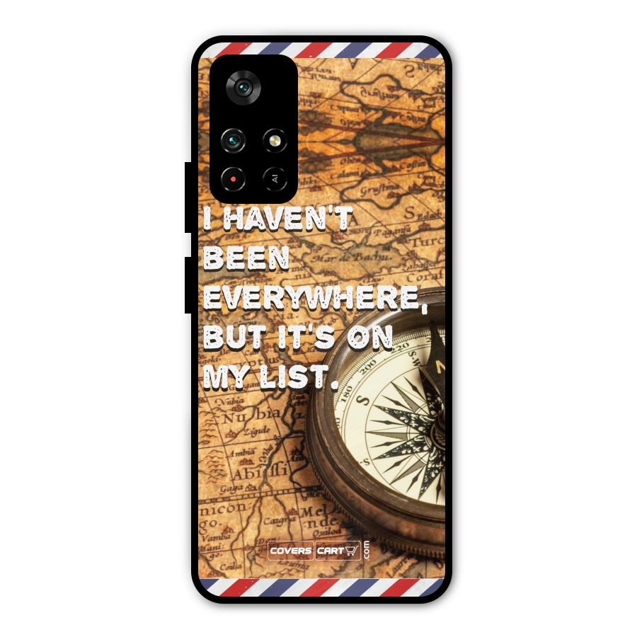 Travel Map Metal Back Case for Redmi Note 11T 5G