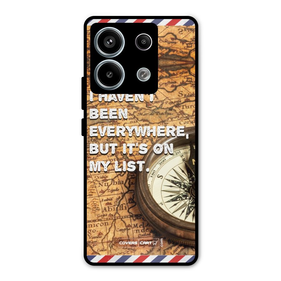Travel Map Metal Back Case for Redmi Note 13 Pro 5G
