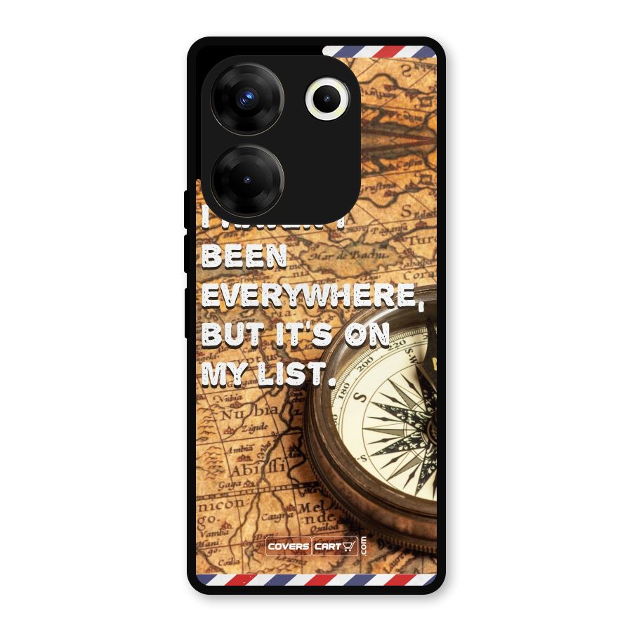 Travel Map Metal Back Case for Tecno Camon 20 Pro