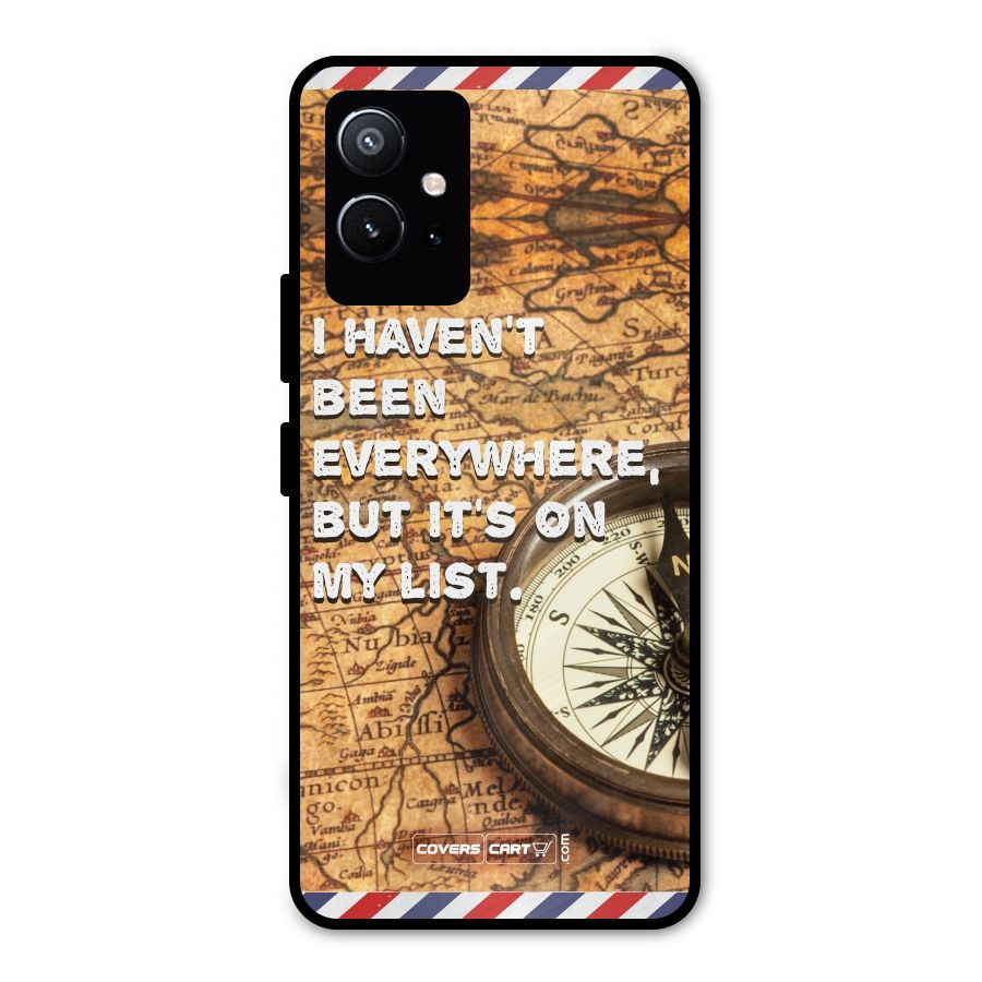 Travel Map Metal Back Case for Vivo T1 5G