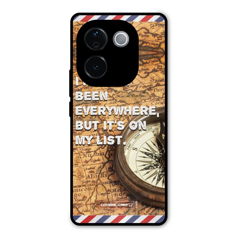 Travel Map Metal Back Case for Vivo T3 Pro