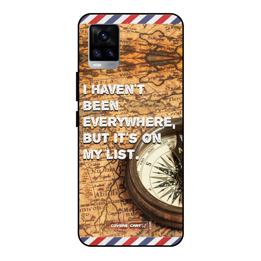 Travel Map Metal Back Case for Vivo V20 2021