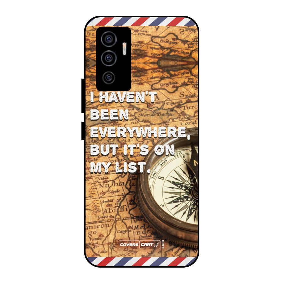 Travel Map Metal Back Case for Vivo V23e
