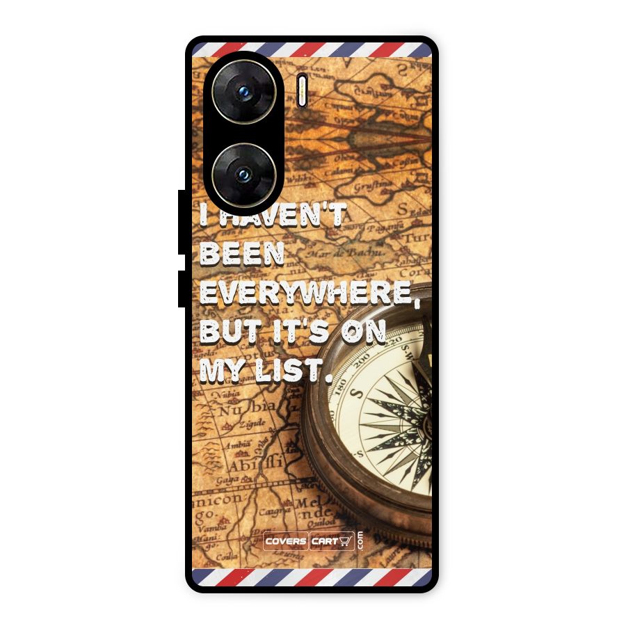 Travel Map Metal Back Case for Vivo V29e