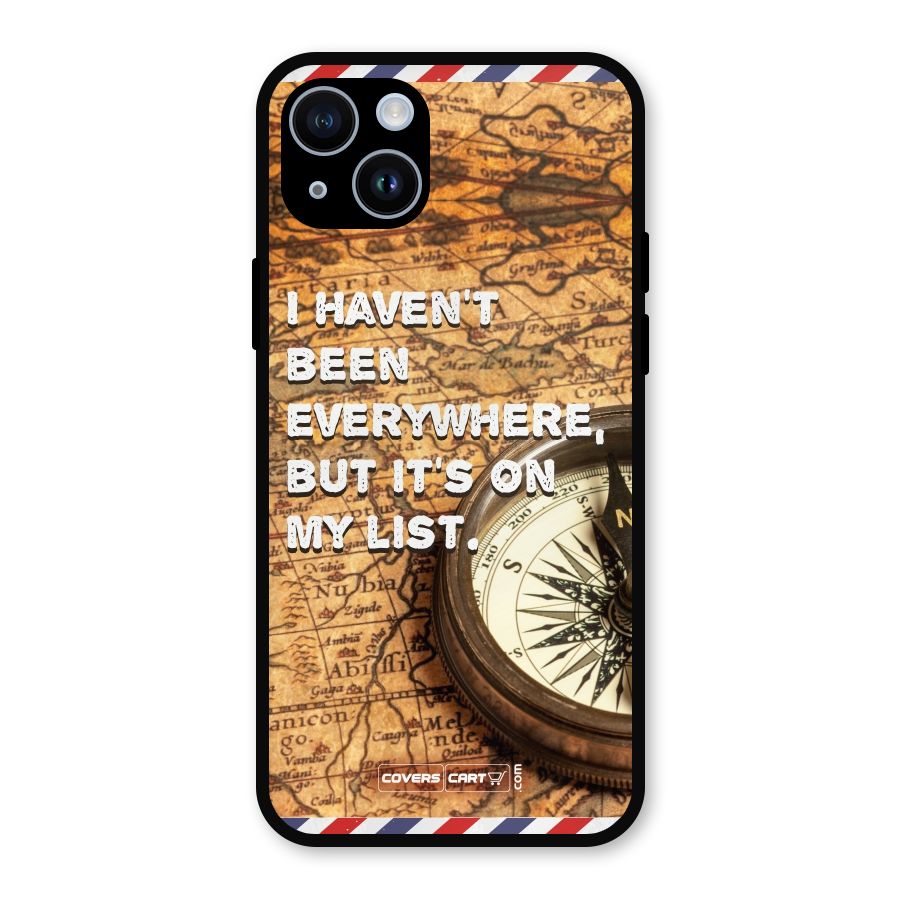 Travel Map Metal Back Case for iPhone 14