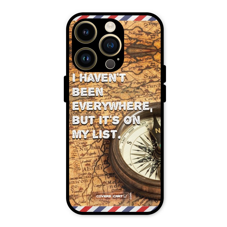 Travel Map Metal Back Case for iPhone 14 Pro