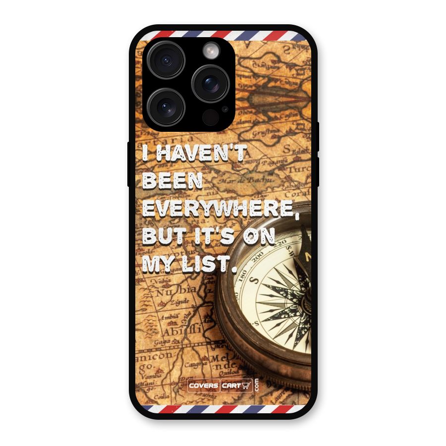 Travel Map Metal Back Case for iPhone 15 Pro Max