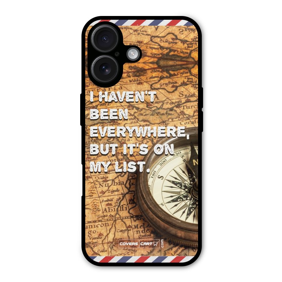 Travel Map Metal Back Case for iPhone 16