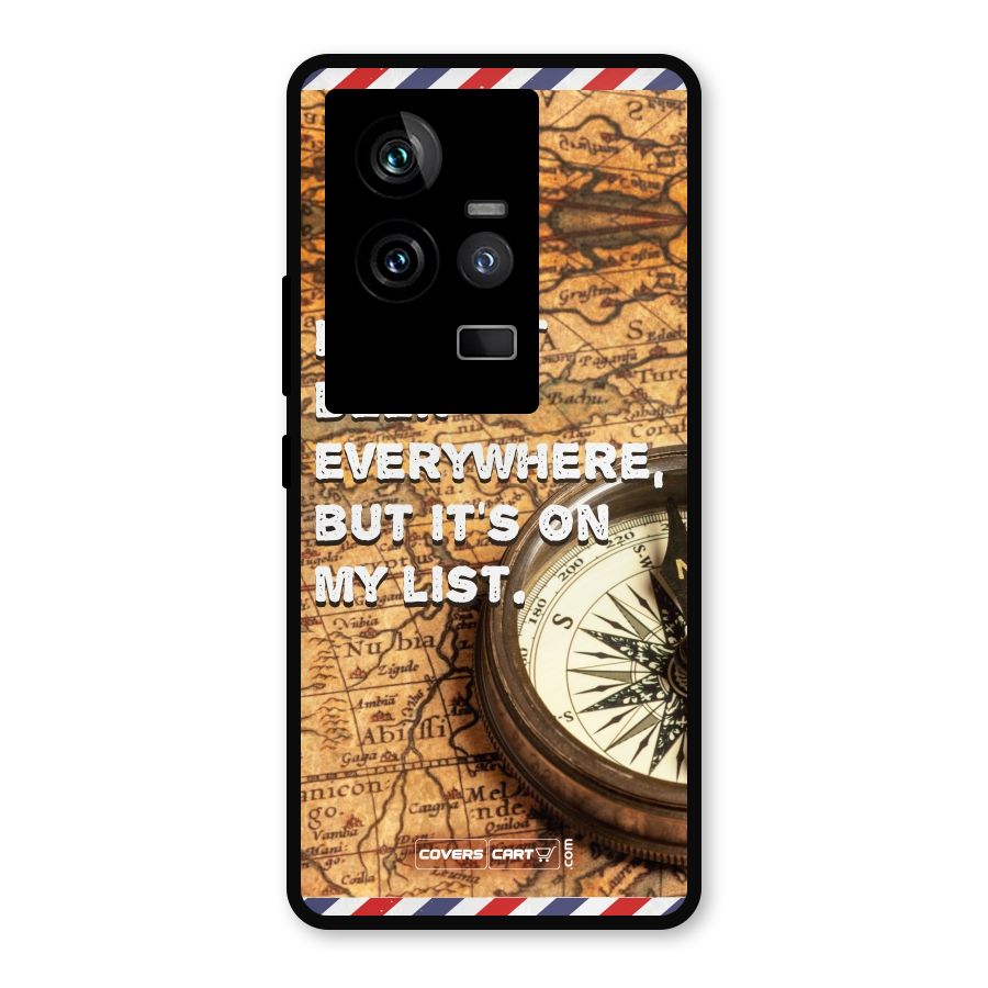 Travel Map Metal Back Case for iQOO 11 5G