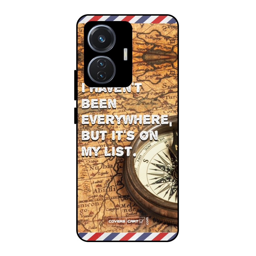 Travel Map Metal Back Case for iQOO Z6 44W