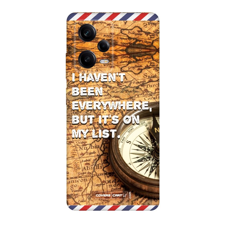 Travel Map Original Polycarbonate Back Case for Redmi Note 12 Pro