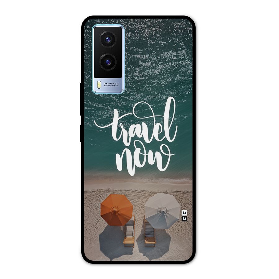 Travel Now Metal Back Case for Vivo V21e 5G