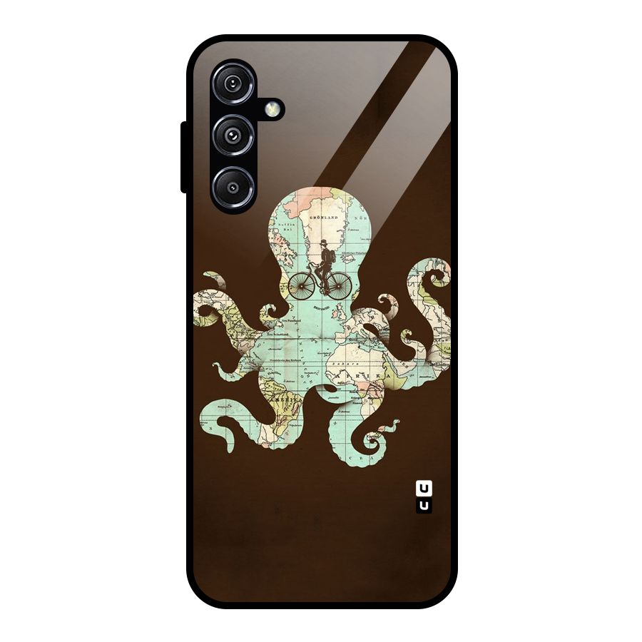 Travel Octopus Glass Back Case for Galaxy M34 5G