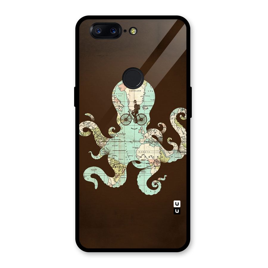 Travel Octopus Glass Back Case for OnePlus 5T