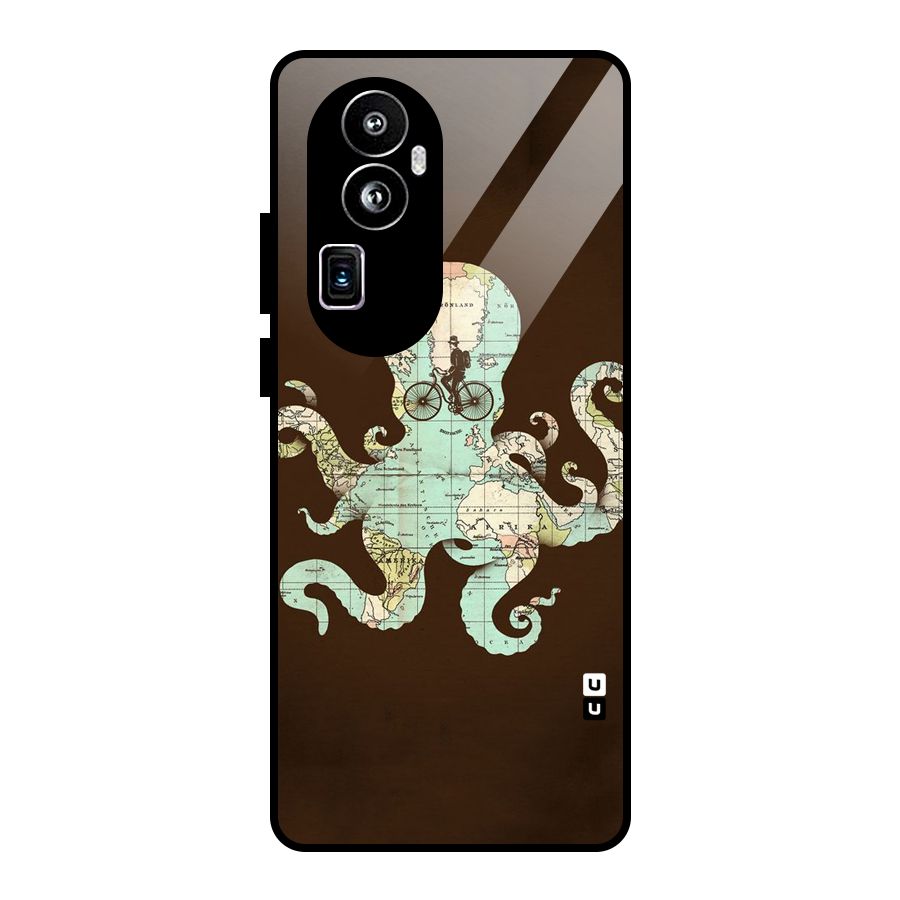 Travel Octopus Glass Back Case for Oppo Reno10 Pro Plus