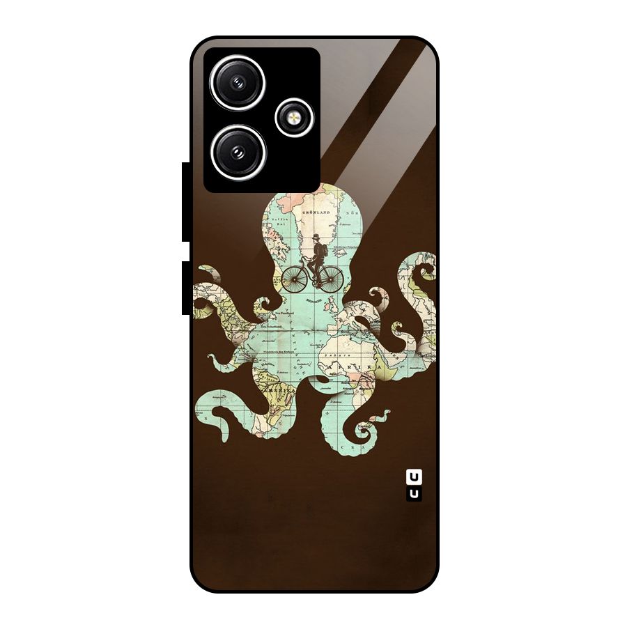 Travel Octopus Glass Back Case for Poco M6 Pro