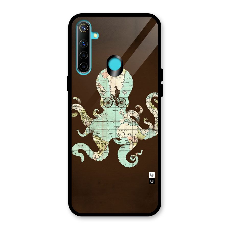 Travel Octopus Glass Back Case for Realme 5