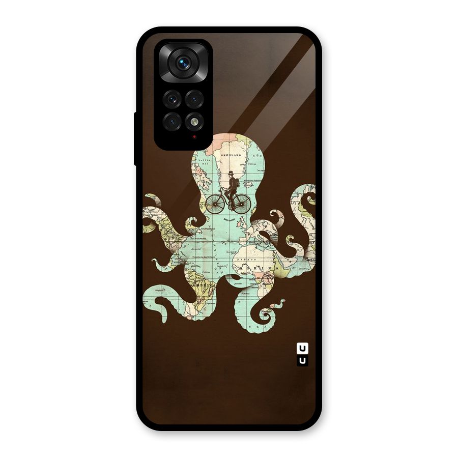 Travel Octopus Glass Back Case for Redmi Note 11S
