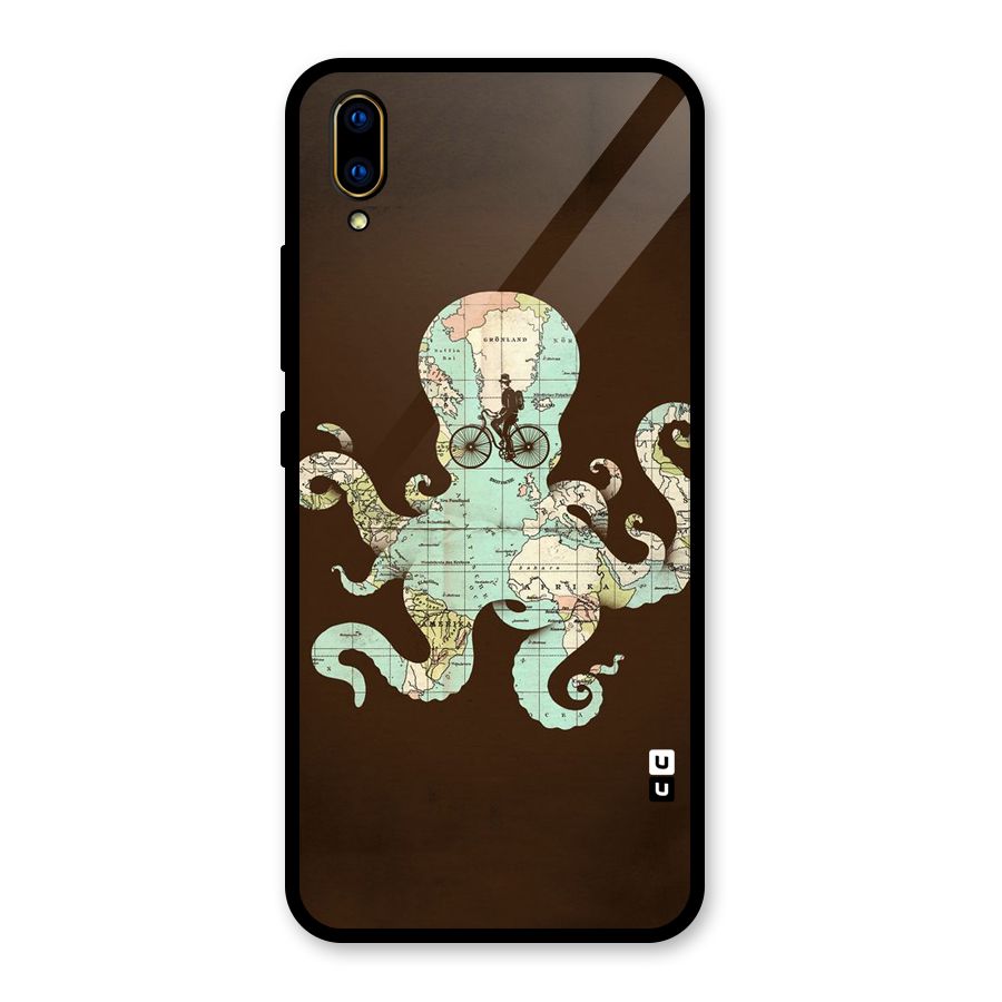 Travel Octopus Glass Back Case for Vivo V11 Pro