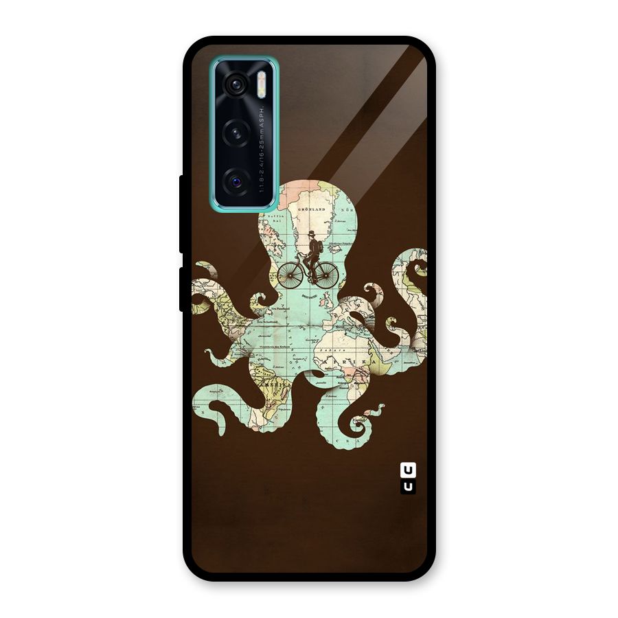 Travel Octopus Glass Back Case for Vivo V20 SE