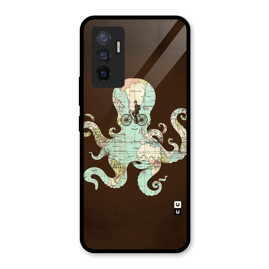 Travel Octopus Glass Back Case for Vivo V23e
