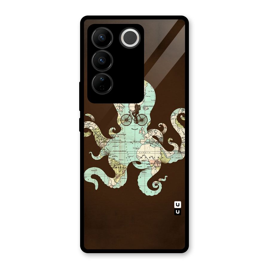 Travel Octopus Glass Back Case for Vivo V27 Pro