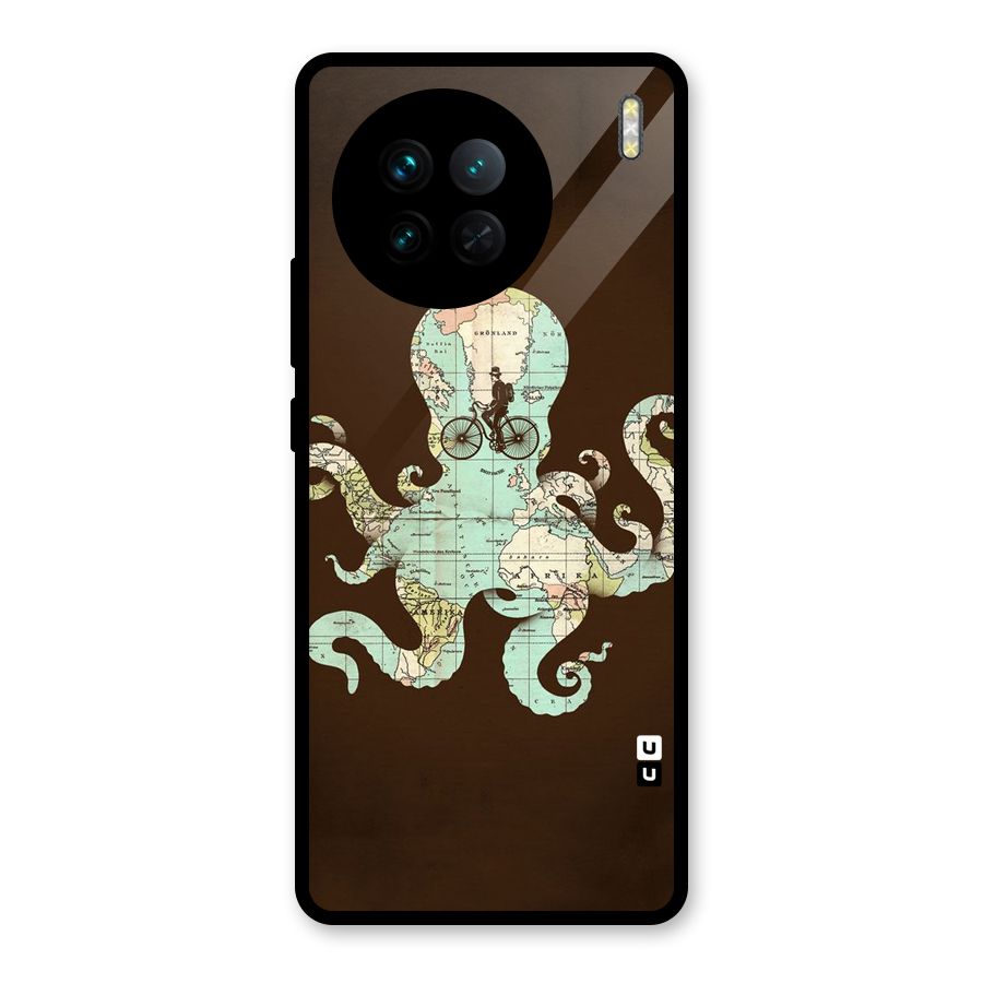 Travel Octopus Glass Back Case for Vivo X90