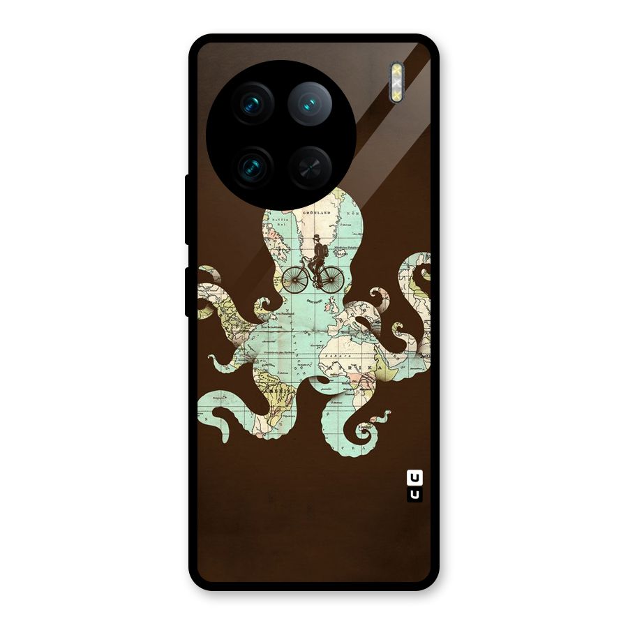 Travel Octopus Glass Back Case for Vivo X90 Pro