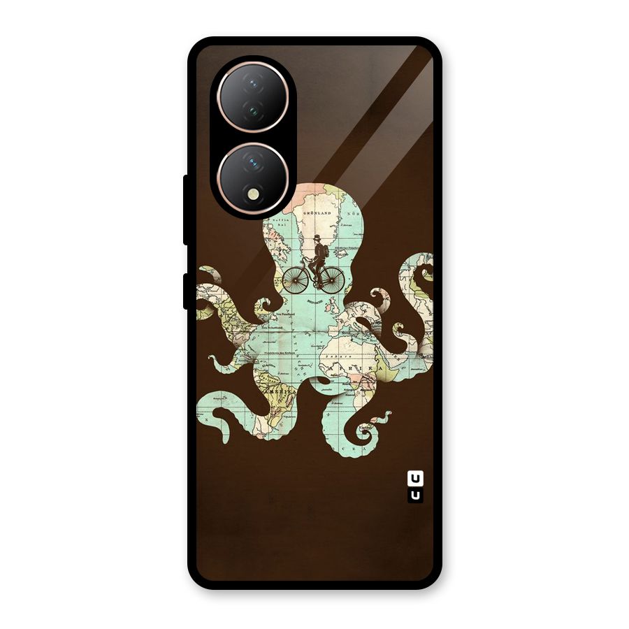 Travel Octopus Glass Back Case for Vivo Y100A