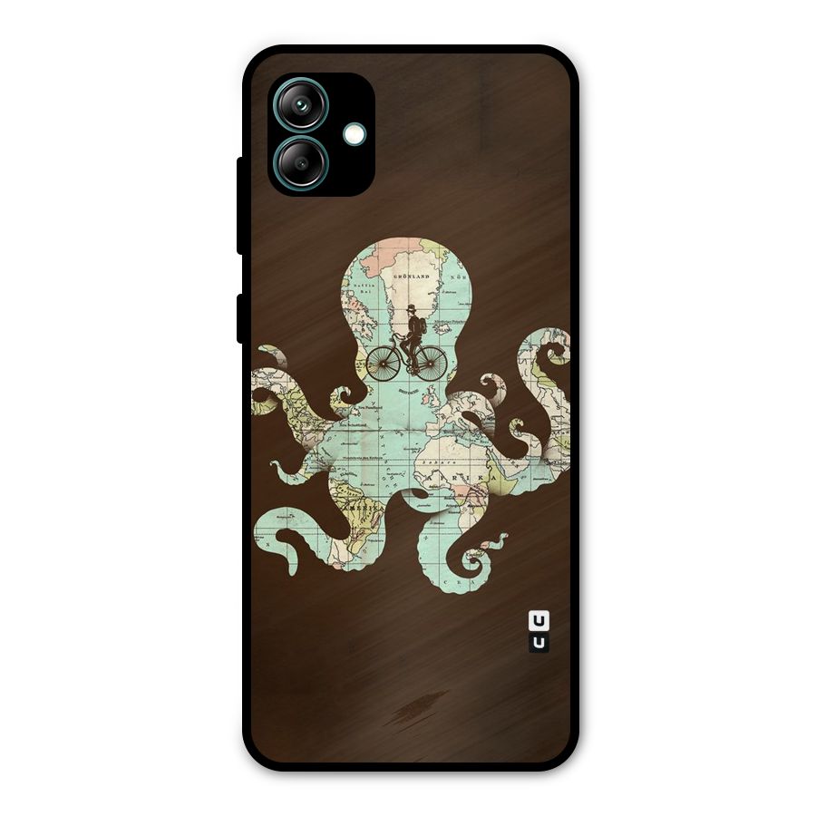 Travel Octopus Metal Back Case for Galaxy A04