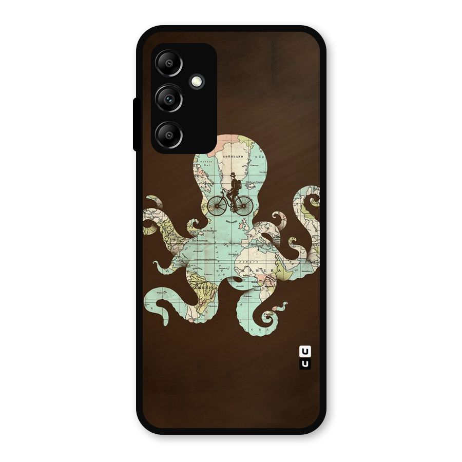 Travel Octopus Metal Back Case for Galaxy A14 5G