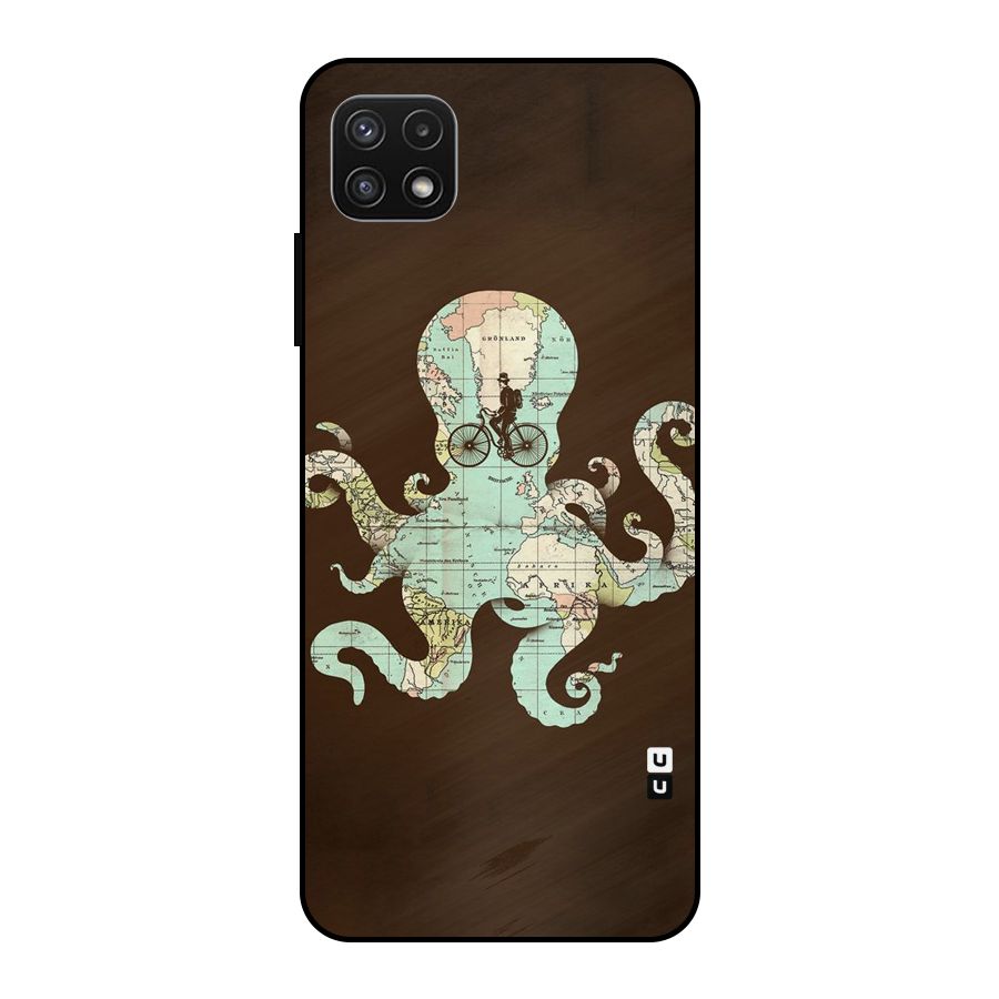 Travel Octopus Metal Back Case for Galaxy A22 5G