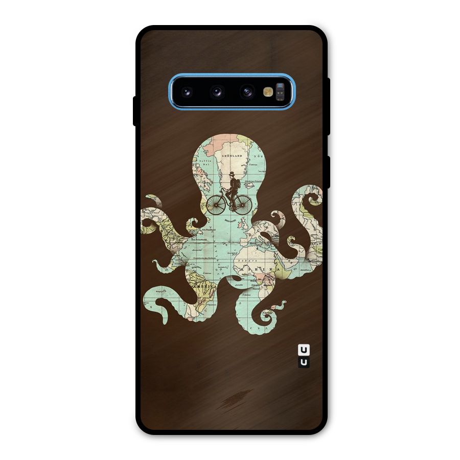 Travel Octopus Metal Back Case for Galaxy S10