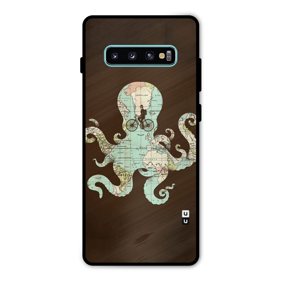 Travel Octopus Metal Back Case for Galaxy S10 Plus
