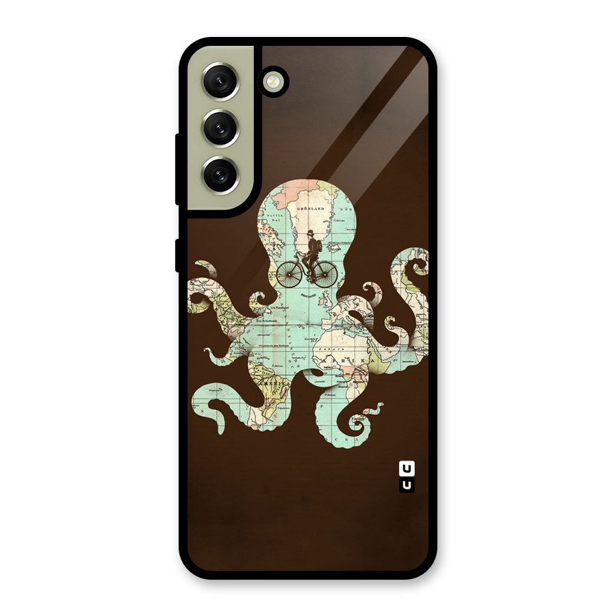 Travel Octopus Metal Back Case for Galaxy S21 FE 5G (2023)