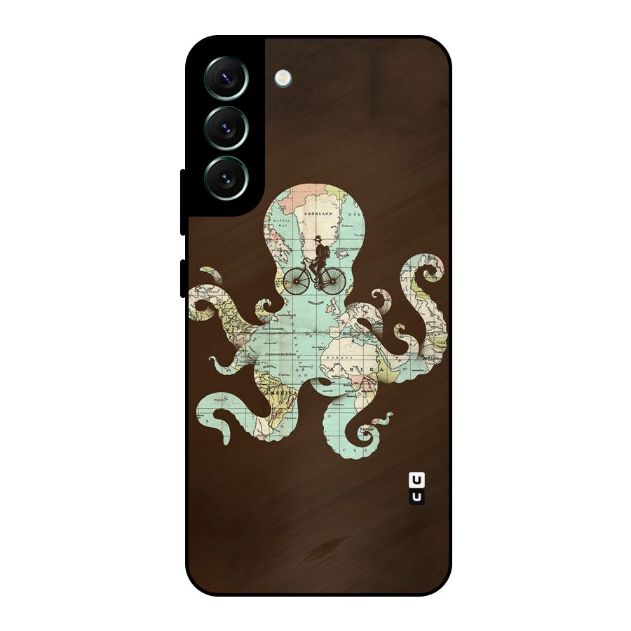 Travel Octopus Metal Back Case for Galaxy S22 Plus 5G