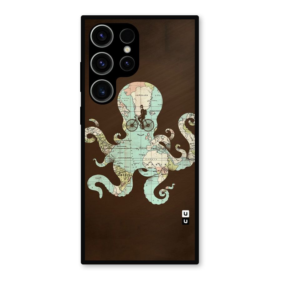 Travel Octopus Metal Back Case for Galaxy S23 Ultra