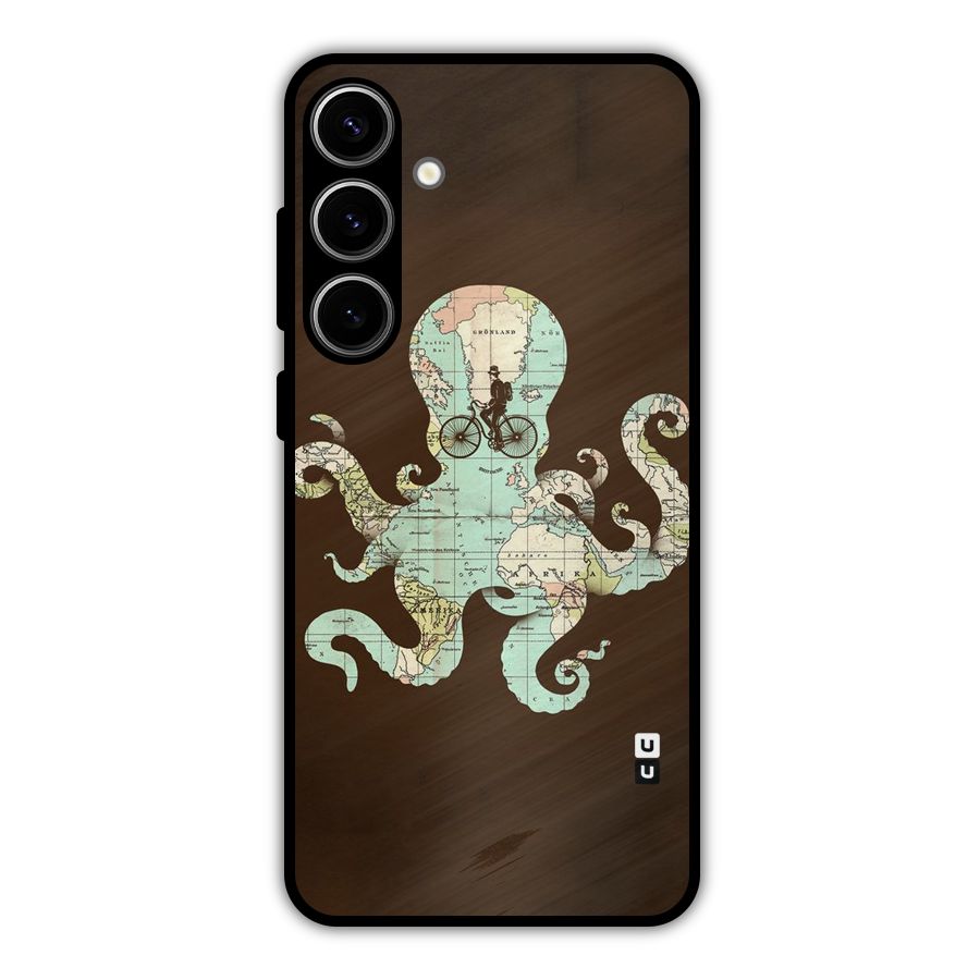 Travel Octopus Metal Back Case for Galaxy S24 Plus