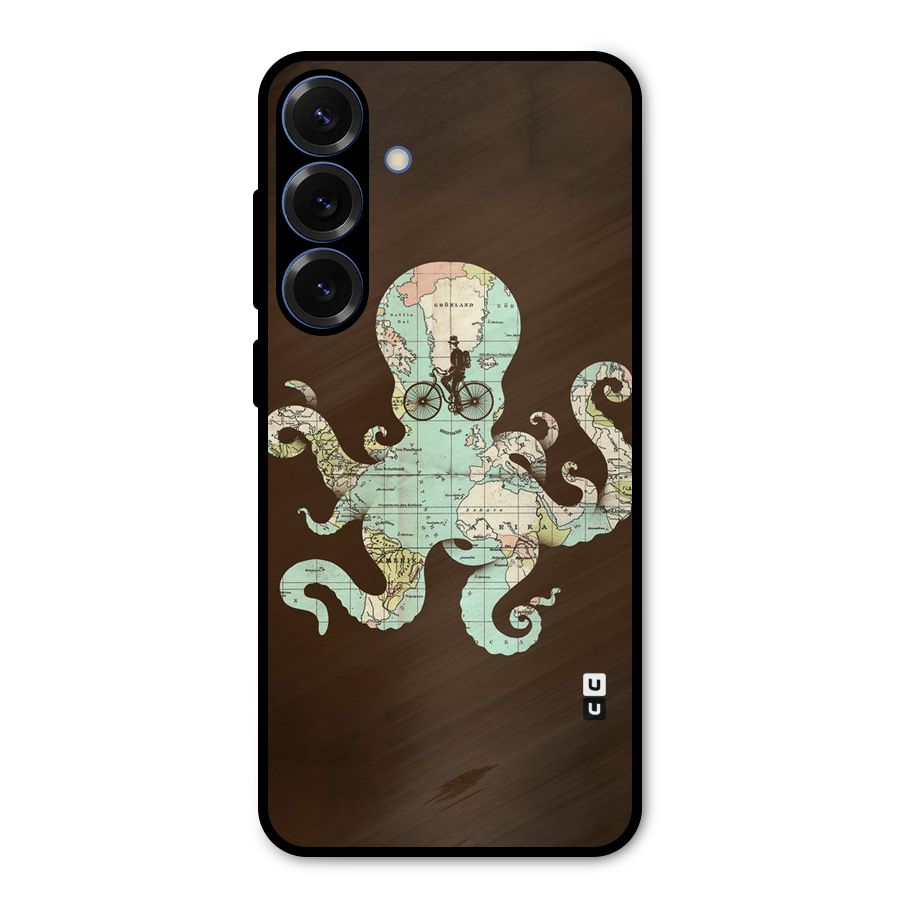Travel Octopus Metal Back Case for Galaxy S25 Plus
