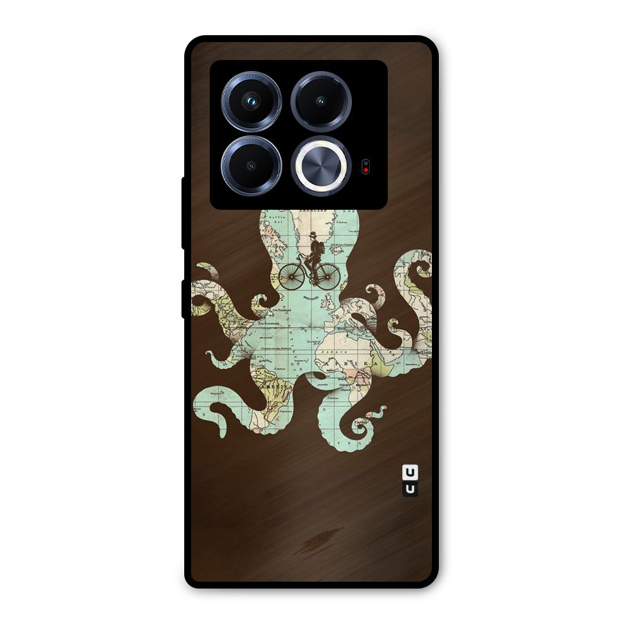 Travel Octopus Metal Back Case for Infinix Note 40 5G