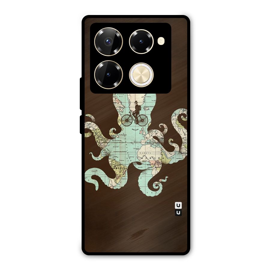 Travel Octopus Metal Back Case for Infinix Note 40 Pro Plus