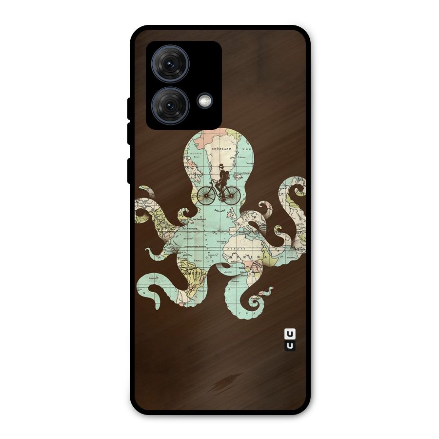 Travel Octopus Metal Back Case for Moto G84