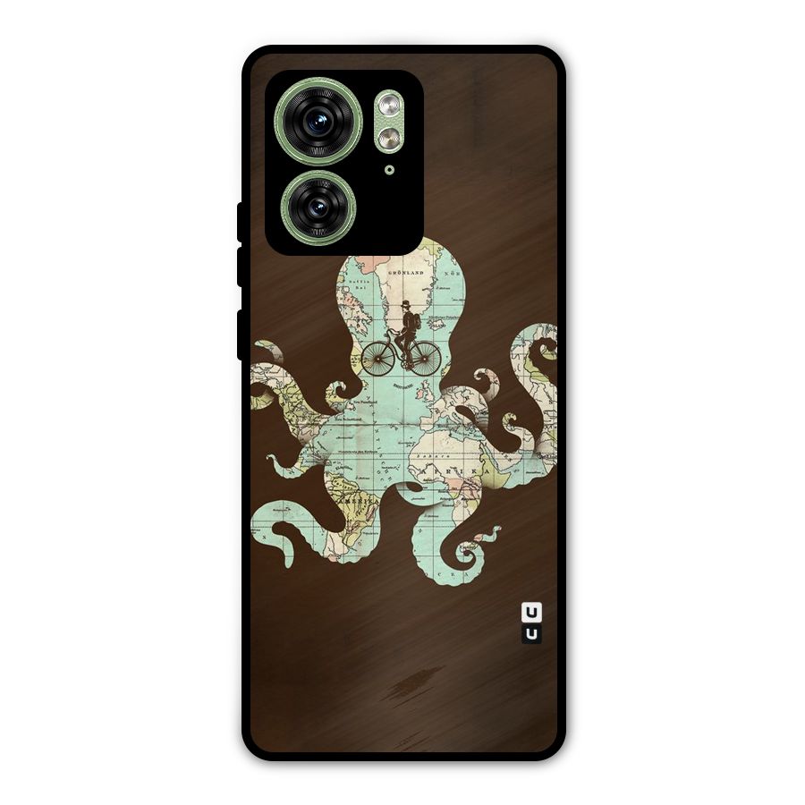 Travel Octopus Metal Back Case for Motorola Edge 40 5G