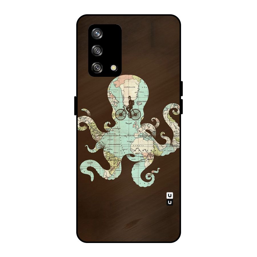 Travel Octopus Metal Back Case for Oppo F19