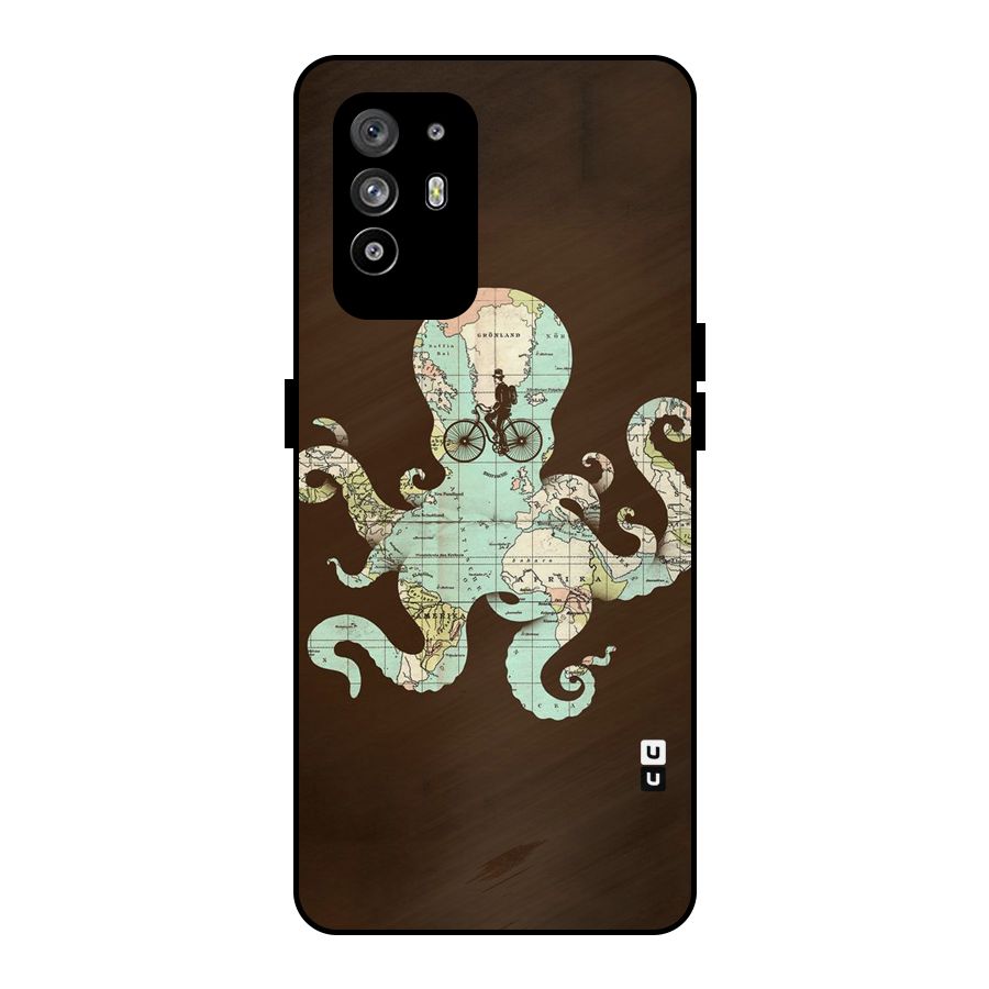 Travel Octopus Metal Back Case for Oppo F19 Pro Plus 5G