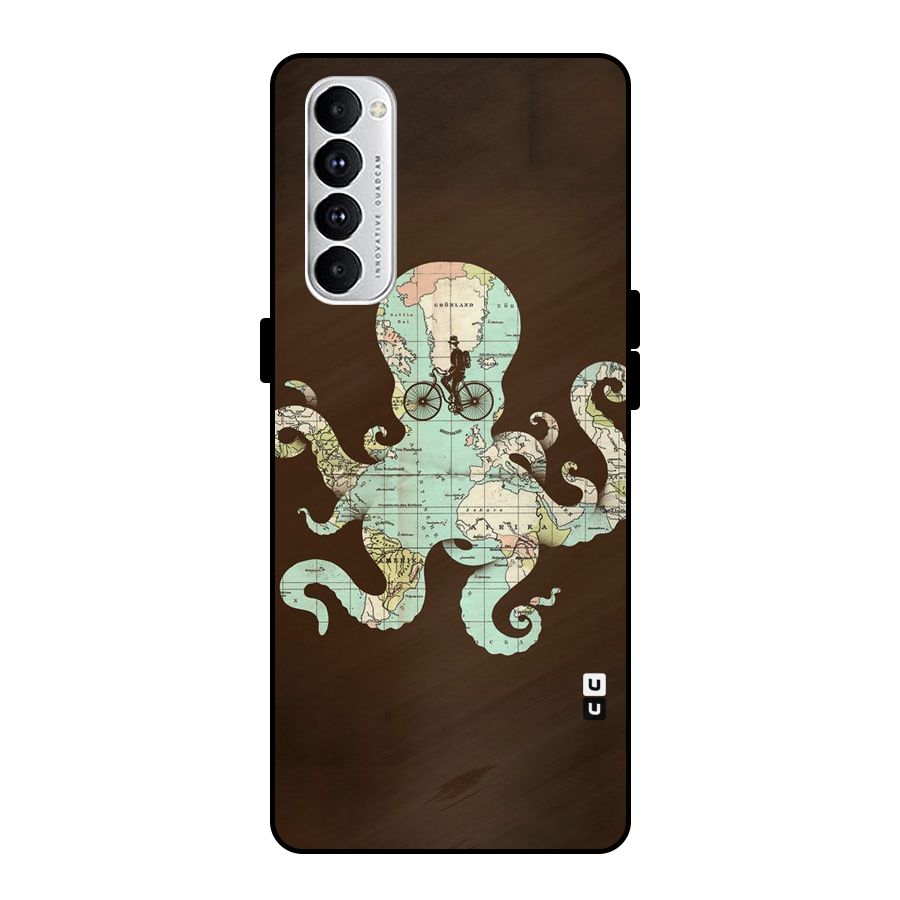 Travel Octopus Metal Back Case for Oppo Reno4 Pro
